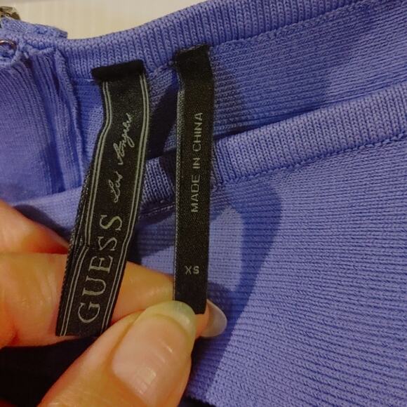 Guess Bodycon Mini Dress Half Sleeve Exposed Zipper Cutout Open XS - Picture 2 of 5